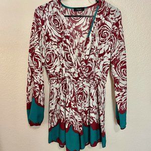 Maroon/ Sea Green Romper